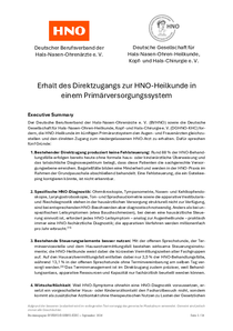 Positionspapier HNO-Direktzugang (BVHNO/DGHNO-KHC)